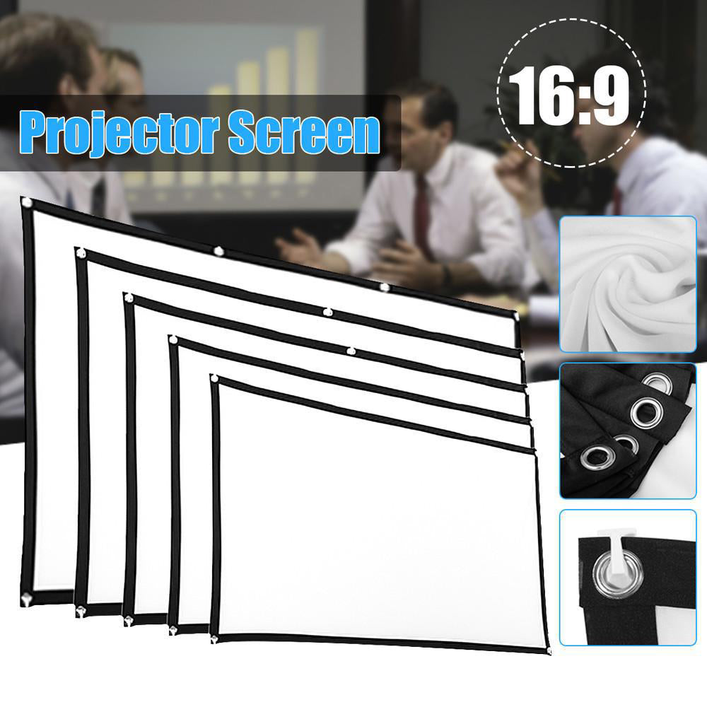 Foldable Movie Projector Screen 16 To 9 Projection HD Home Theater 60 72 84 100 120 150 Inch