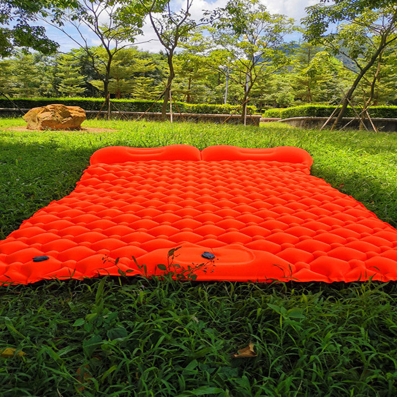 Outdoor Sleeping Pad Camping Inflatable Mattress With Pillows Travel Mat Folding Bed Ultralight Air Cushion Hiking