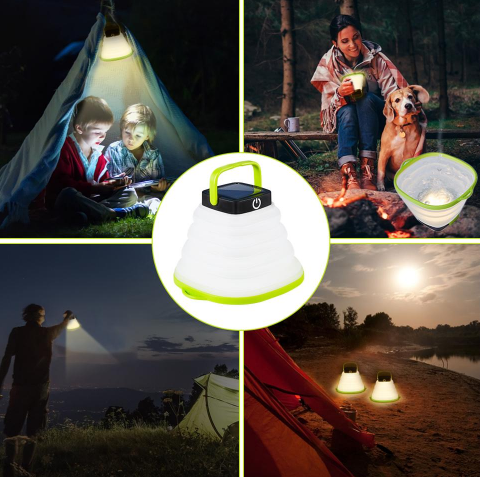 Waterproof solar camping camping light Inflatable outdoor emergency hand lamp Tent light Expedition light